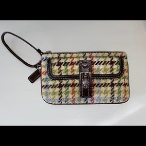 Vintage Coach Wool Plaid Wristlet